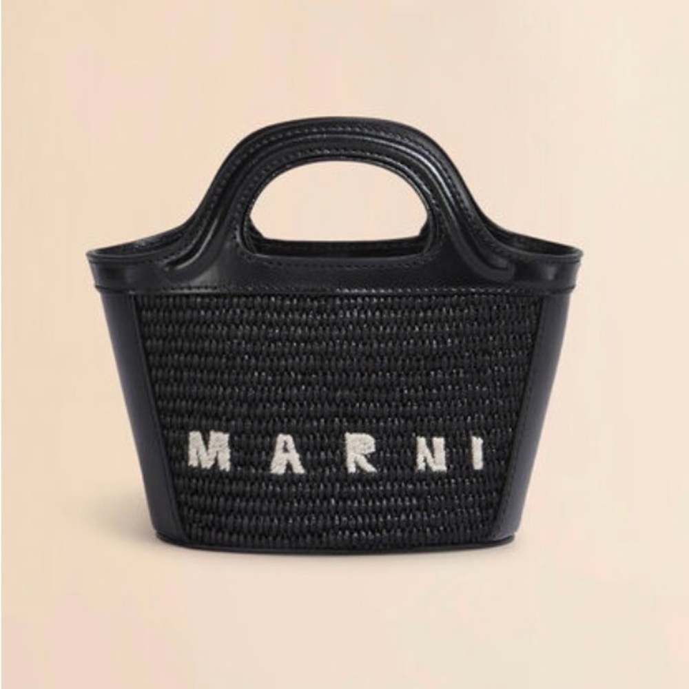 Marni Black Woven Logo Tote
